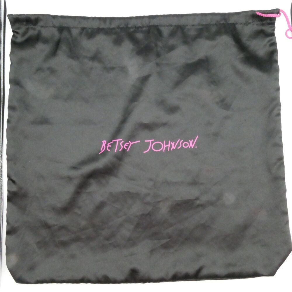 Betsey Johnson Satin Dust Bag 21.5x20.5 Pink Logo Drawstring Large XL